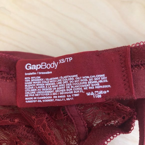 GAP Body Bralette Red Lace size XS - Picture 2 of 7